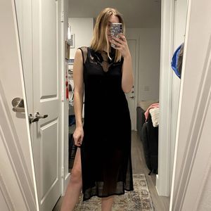 Bebe Long Sheer Black Top (XS)